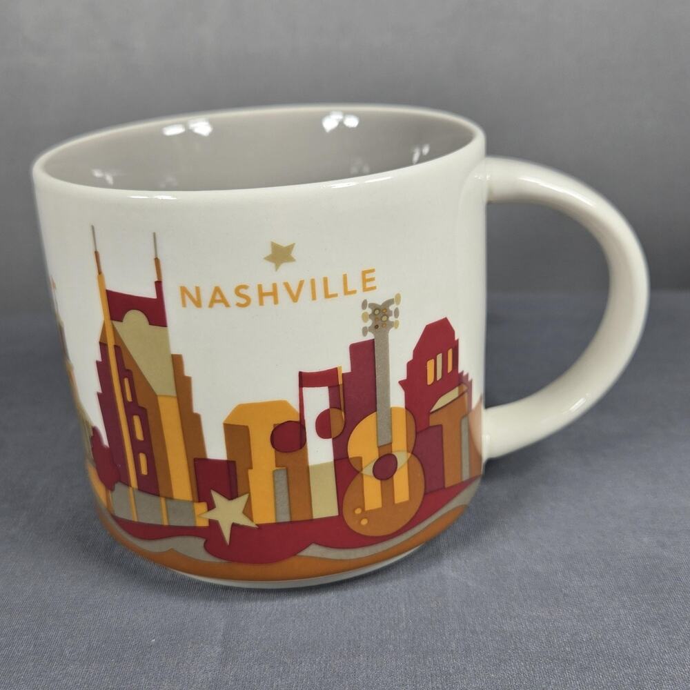 Retired Starbucks Nashville You Are Here Mug 14oz YAH Series Music City Skyline